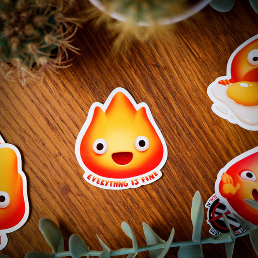 Fine Calcifer Sticker - Stickers - Darrana Art