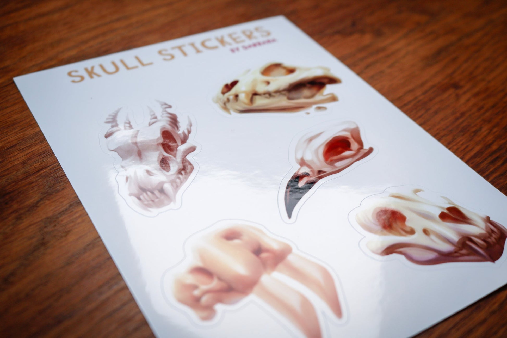 Skull sticker sheet - Stickers - Darrana Art