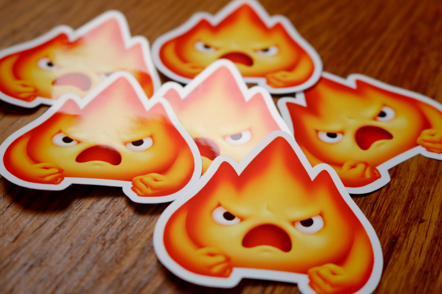 Angry Calcifer Sticker - Stickers - Darrana Art