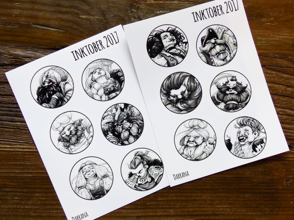 Inktober 2017 Zine. Limited Edition + stickers!